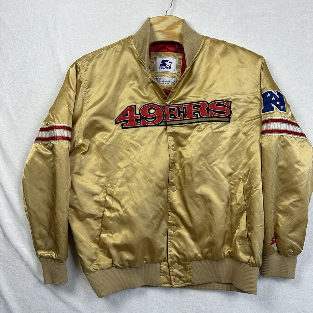 Vtg‎ San Francisco 49ers STARTER Bomber Jacket Men’s Size 3XL Gold G iii Apparel